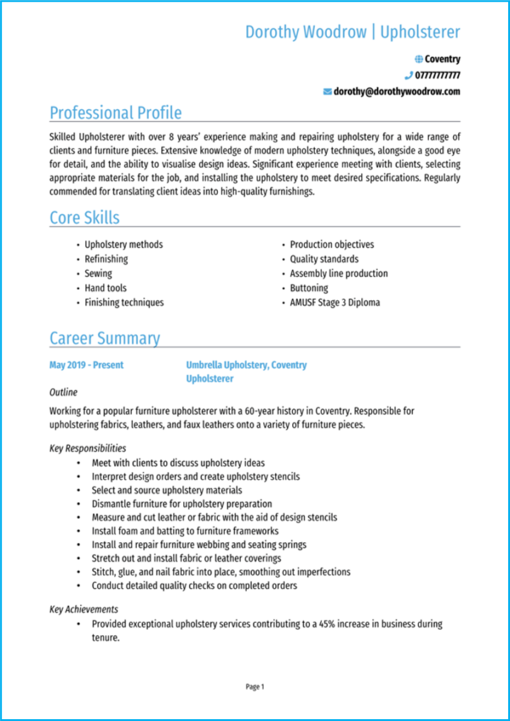 Attention grabbing CV design idea