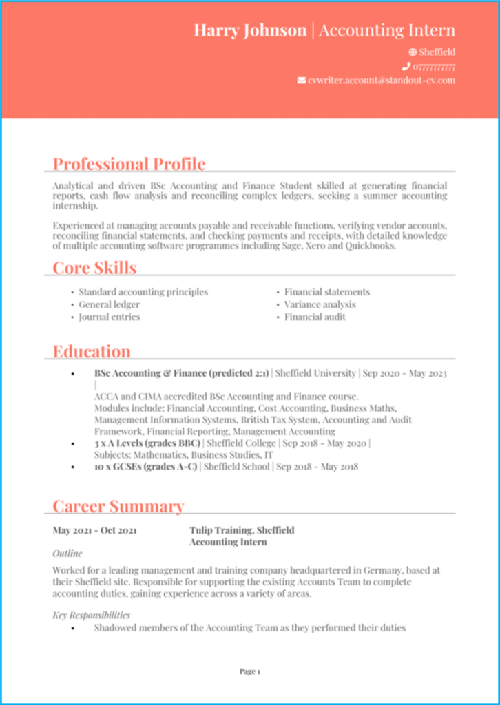 Elegant CV design idea