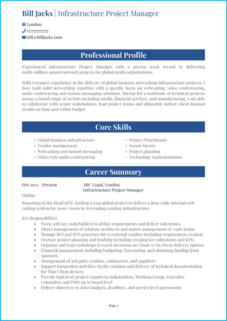 Formal CV design idea