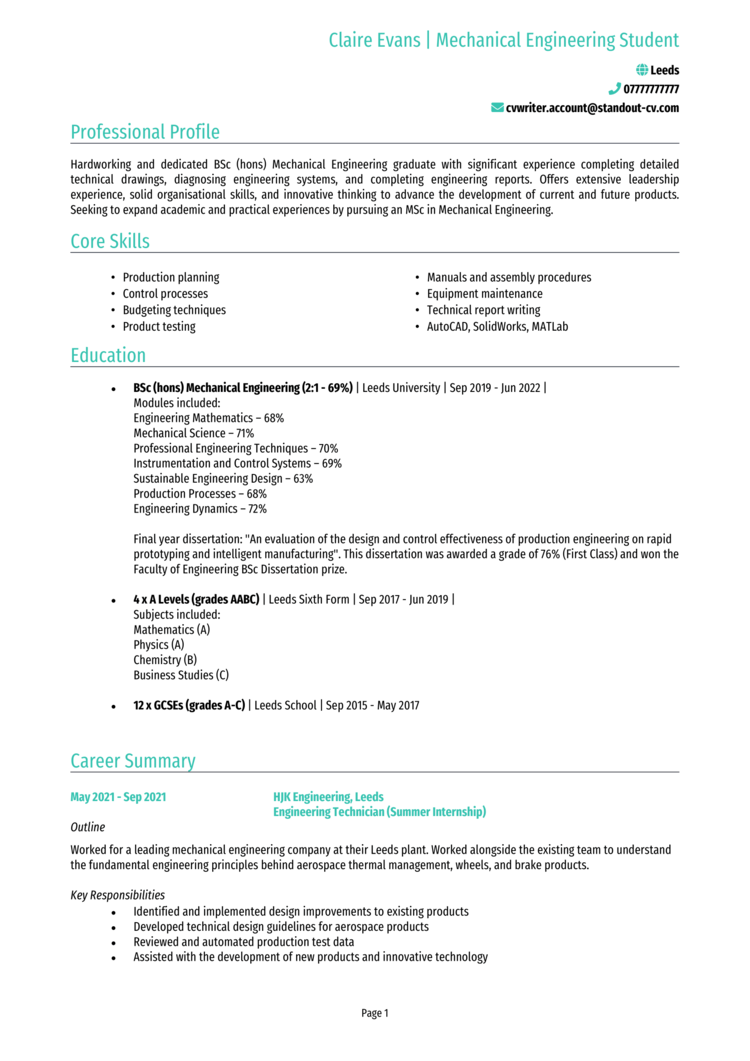 Looking for feedback and advice on my CV - Luxury MSc student