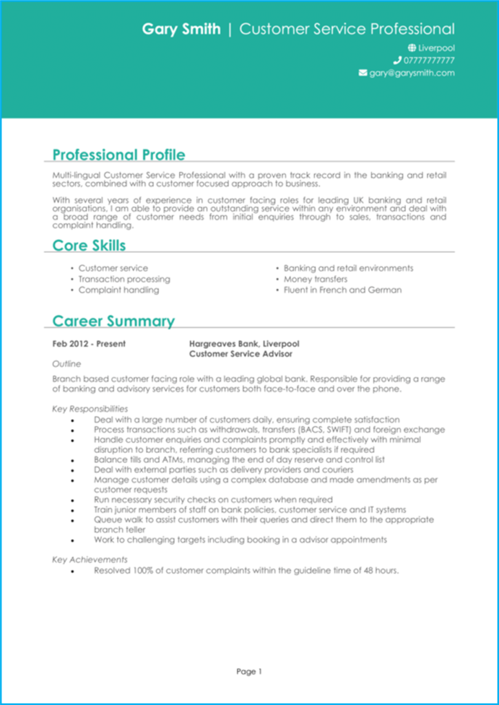 Modern CV design idea