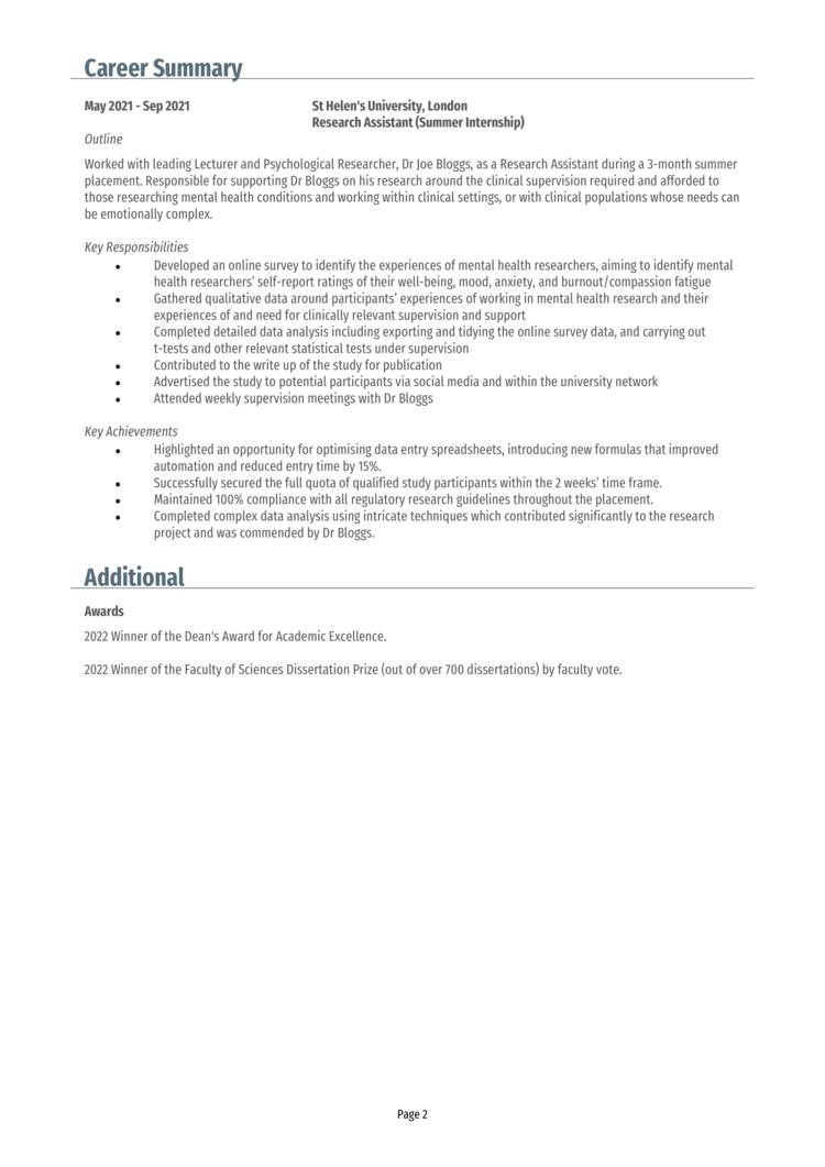 Scholarship CV 2