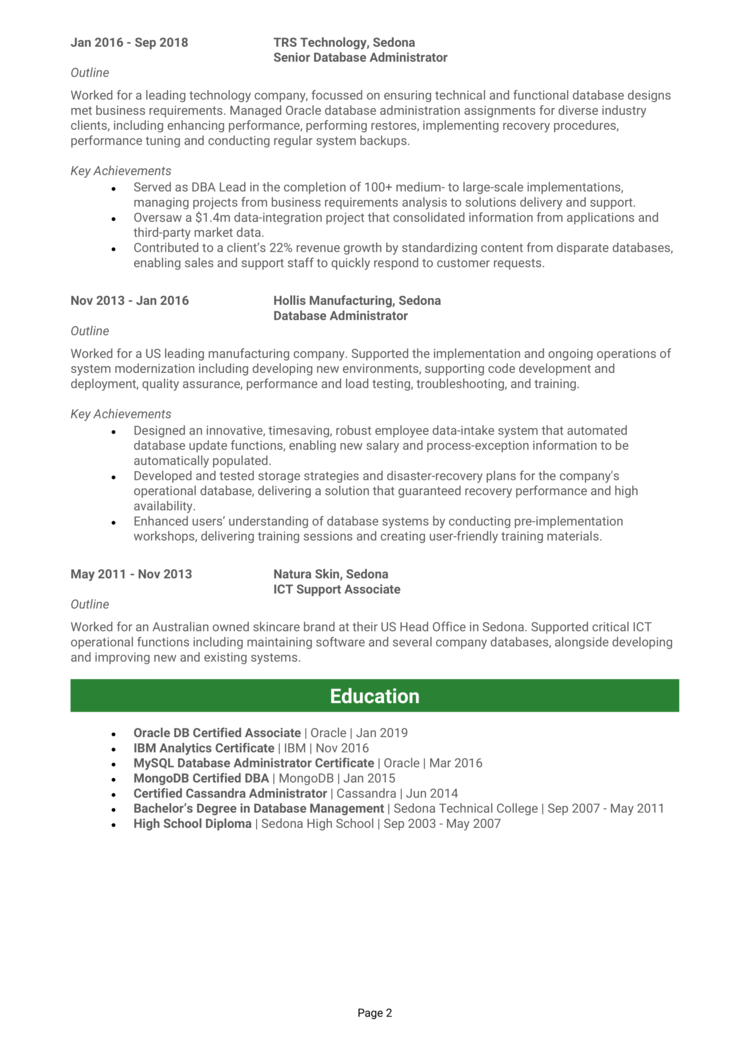 Dba Resume Examples at getjessieblog Blog