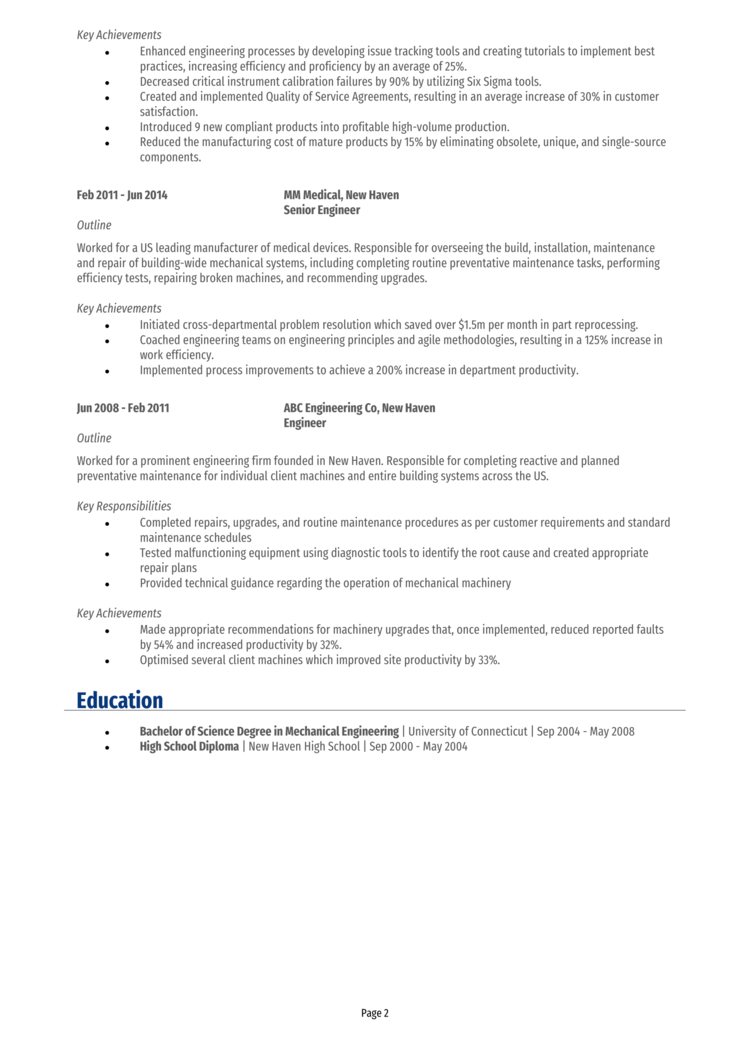 Director of Engineering Resume 2