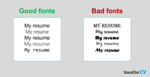 Resume fonts