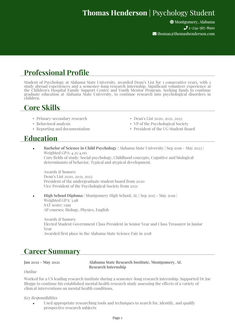 Scholarship Cv Template