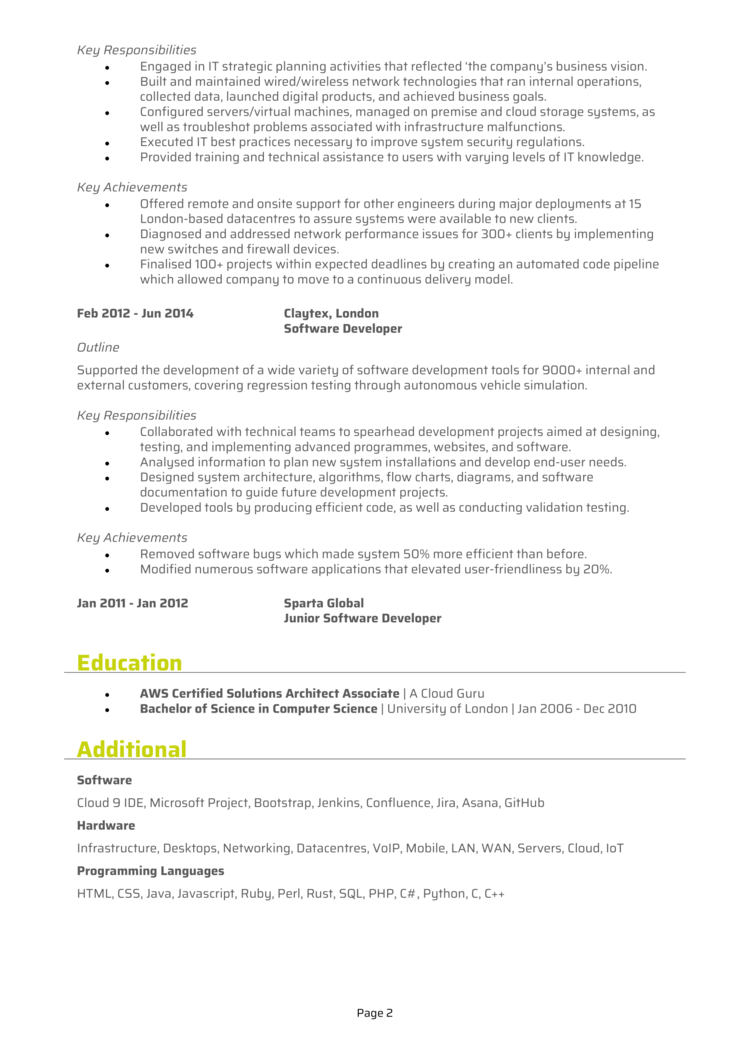 AWS Cloud Engineer CV 2