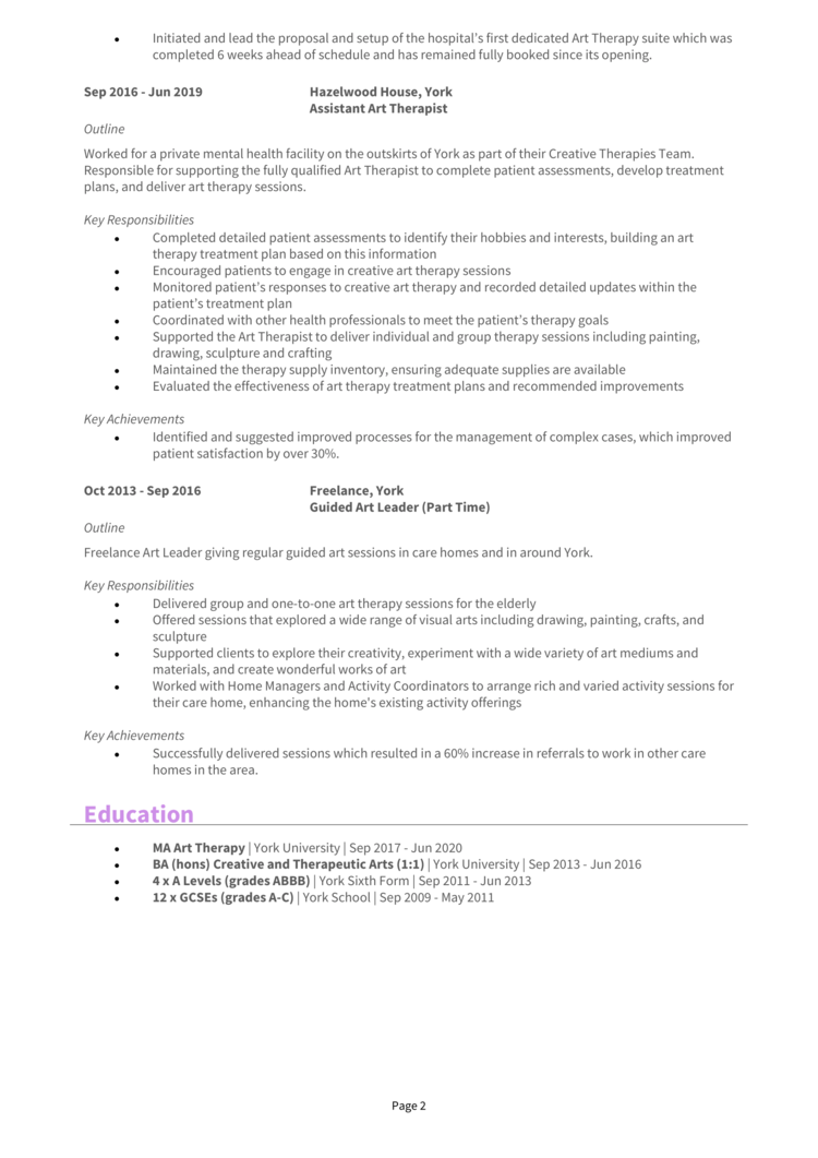 Attractive CV example 3-2