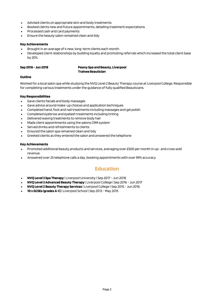 Attractive CV example 2-2