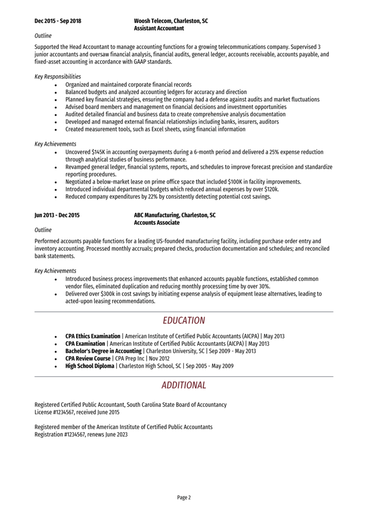 CPA Resume 2