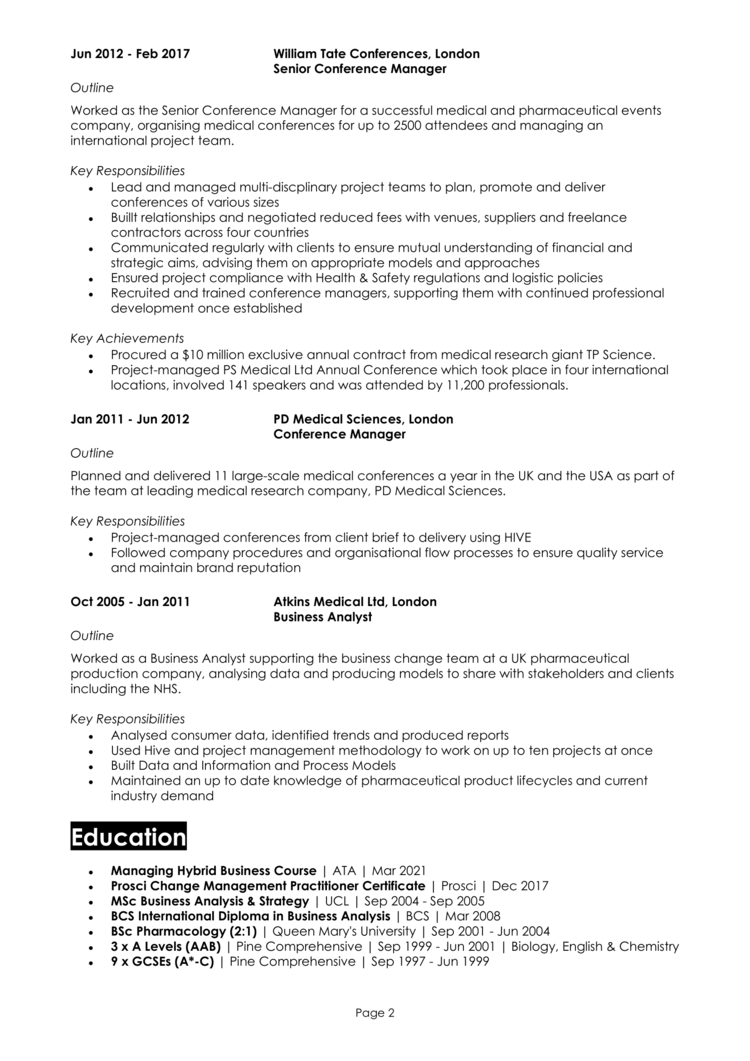 Change Manager CV 2