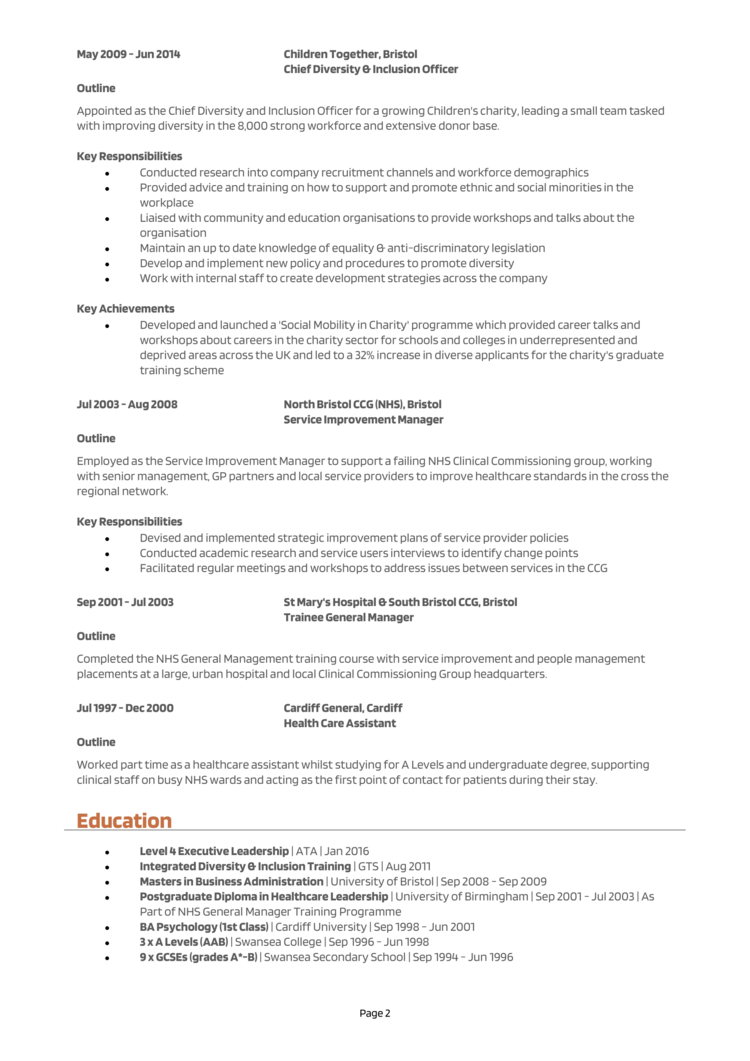 Chief of Staff CV 2