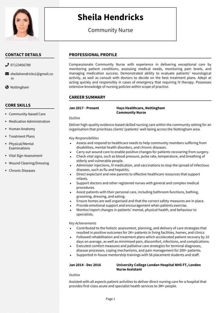 Community Nurse CV 1