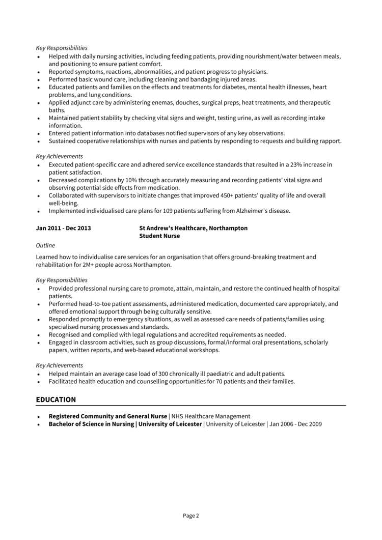 Community Nurse CV 2