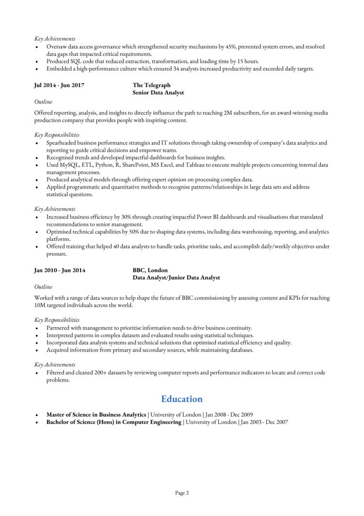 Data Manager CV 2