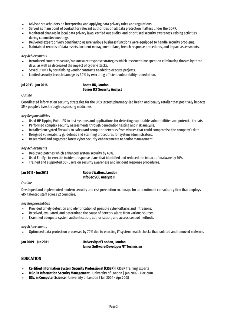 Data Protection Officer CV 2