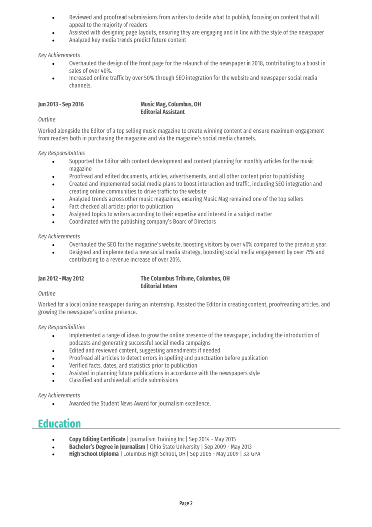 Editor Resume 2