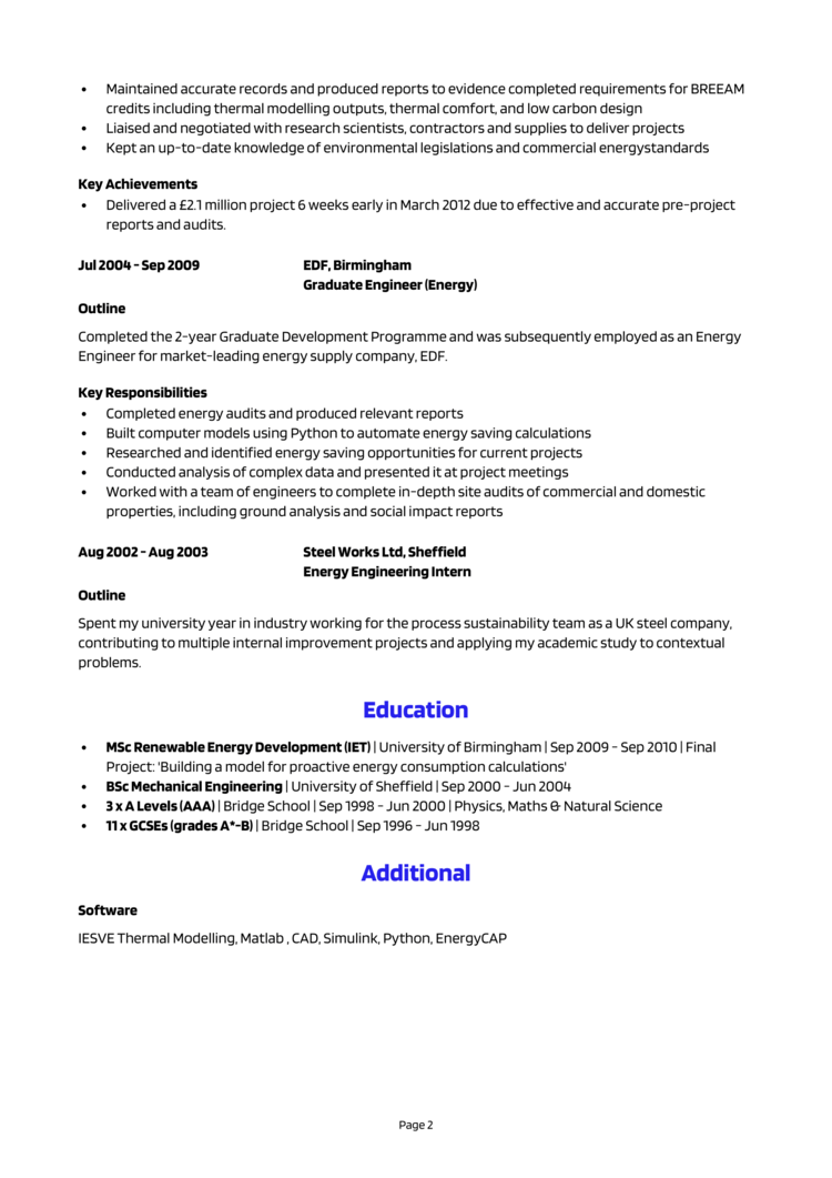 Energy Engineer CV 2