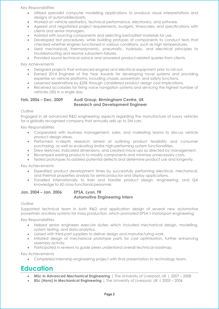 Engineering Manager CV 2