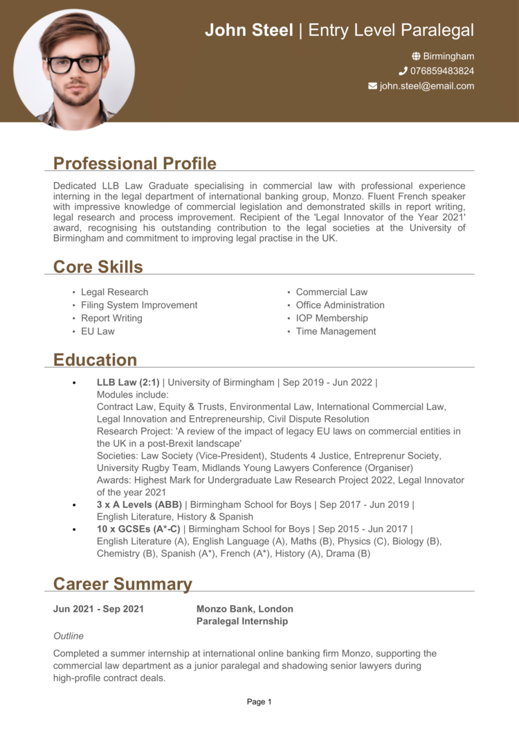 entry-level-paralegal-cv-example-guide-land-great-jobs