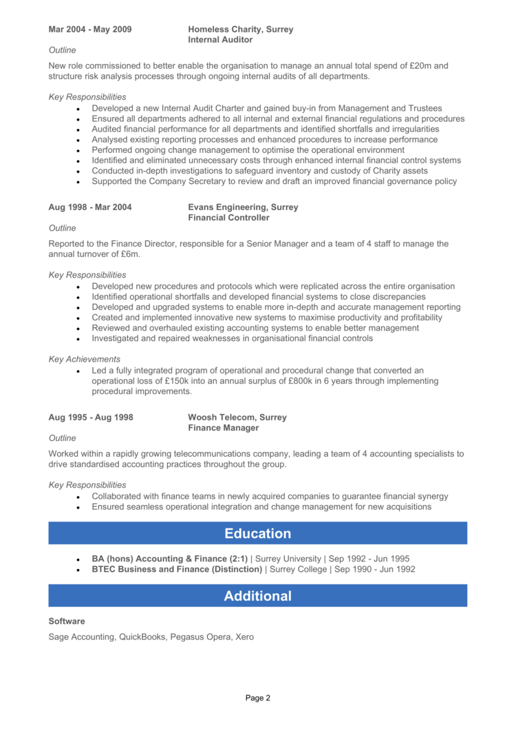 Finance Manager CV-2