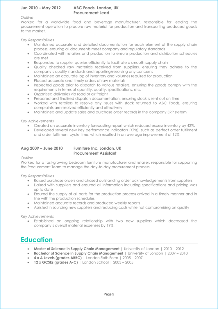 Head Of Procurement CV 2