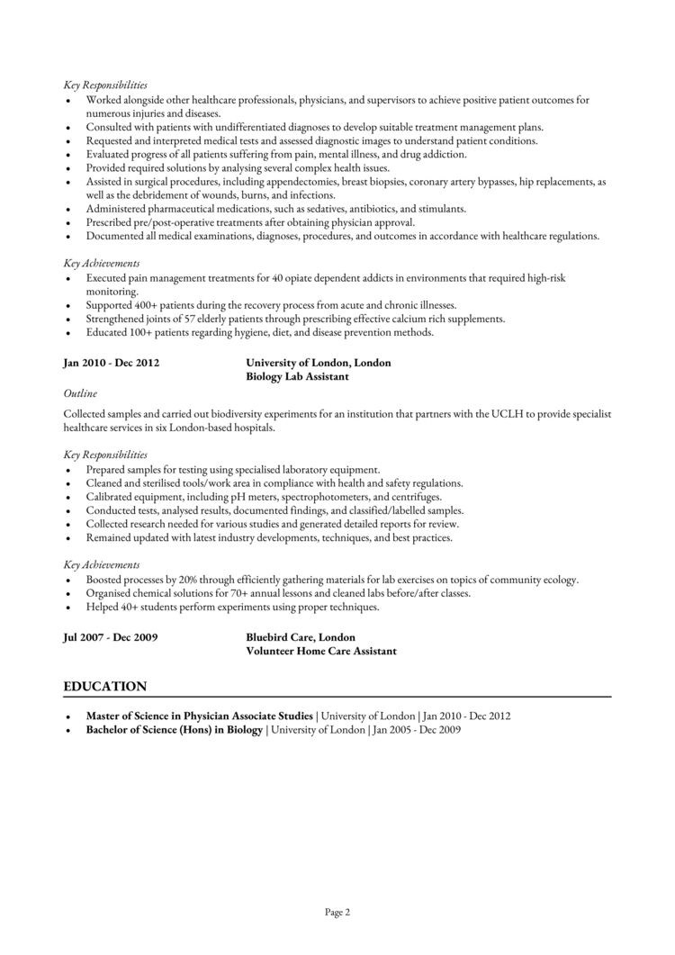 Physician associate CV-2