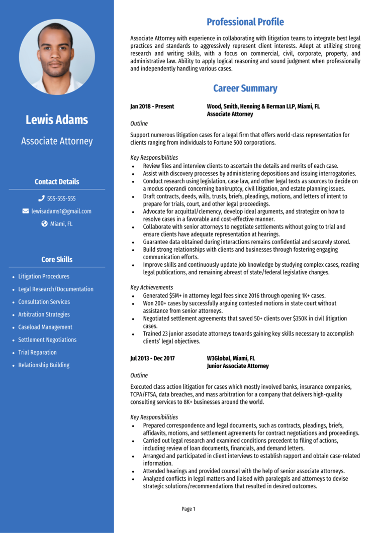 resume writing service for attorneys