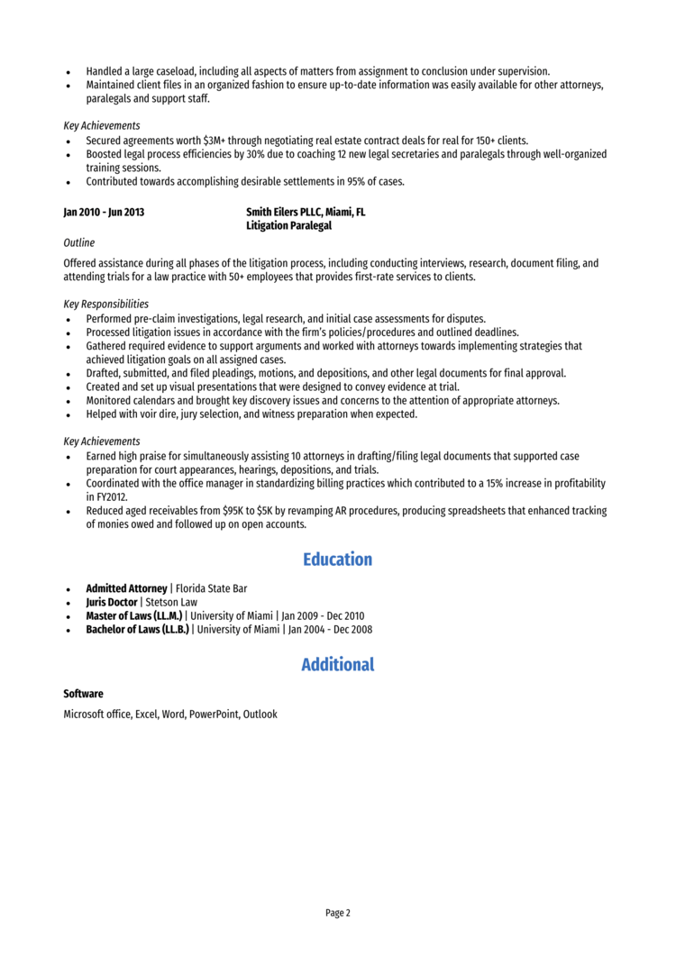 Associate Attorney Resume 2