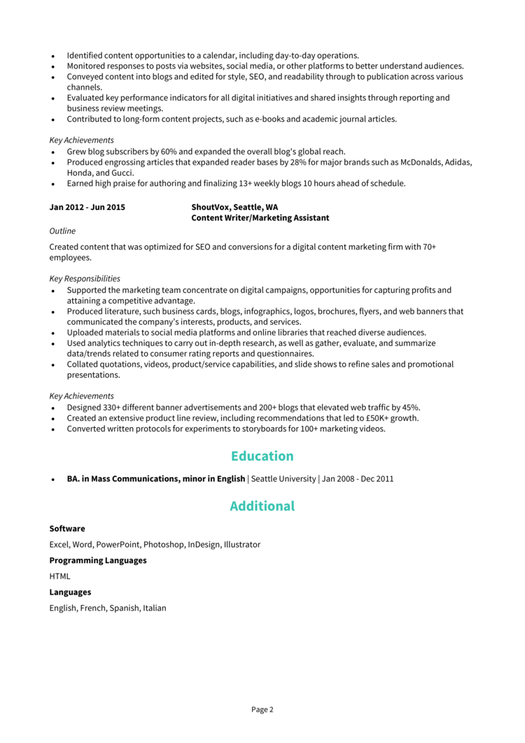 Blogger Resume 2