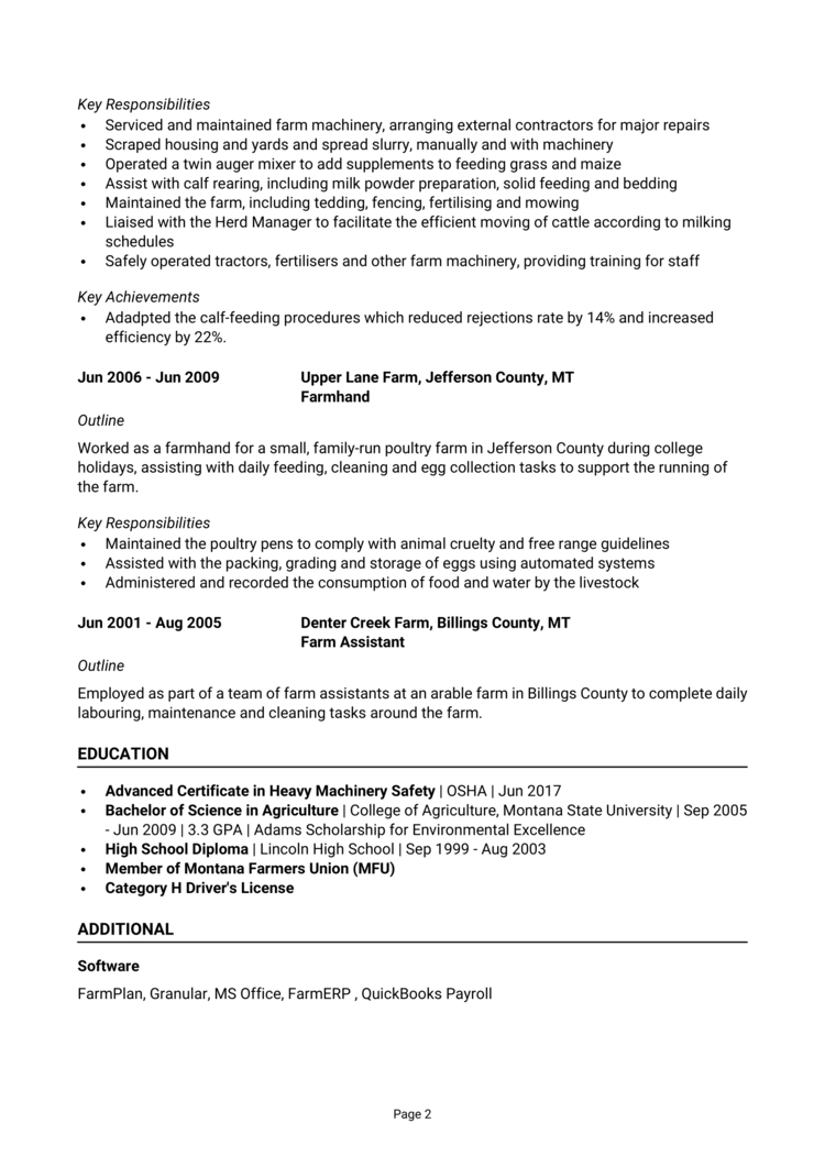 Farmer Resume 2