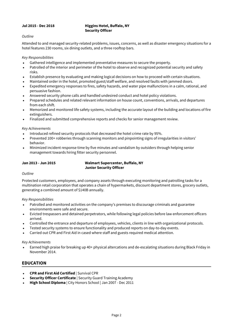 Loss Prevention Resume 2