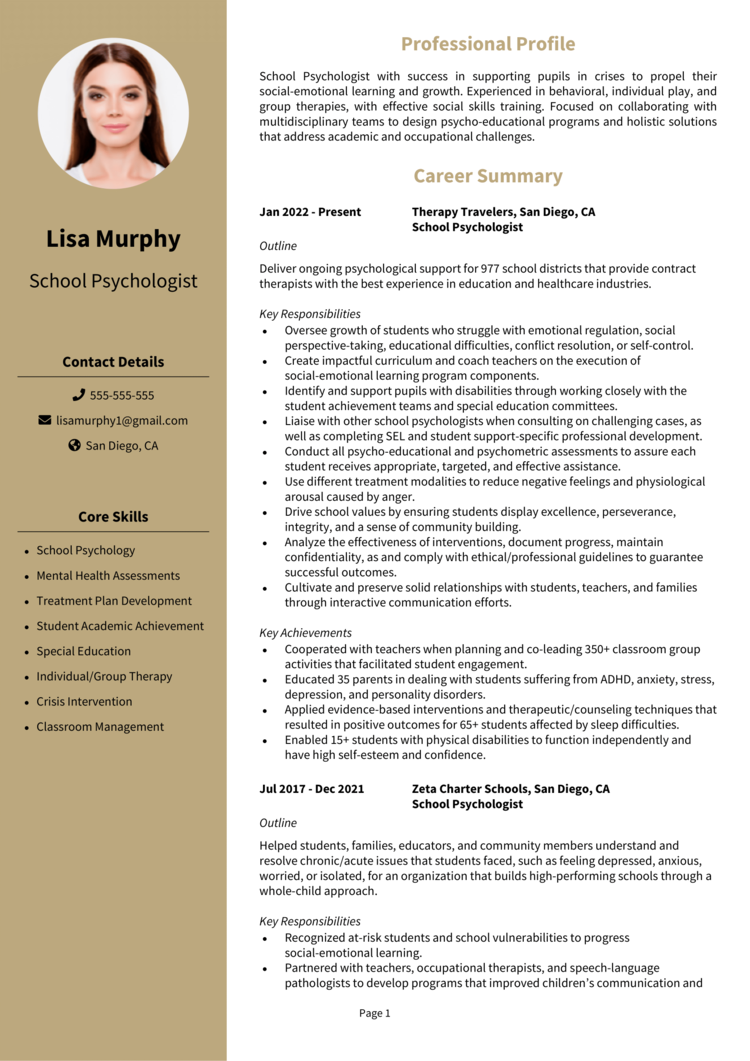 School Psychologist resume example & guide [Get hired quick]