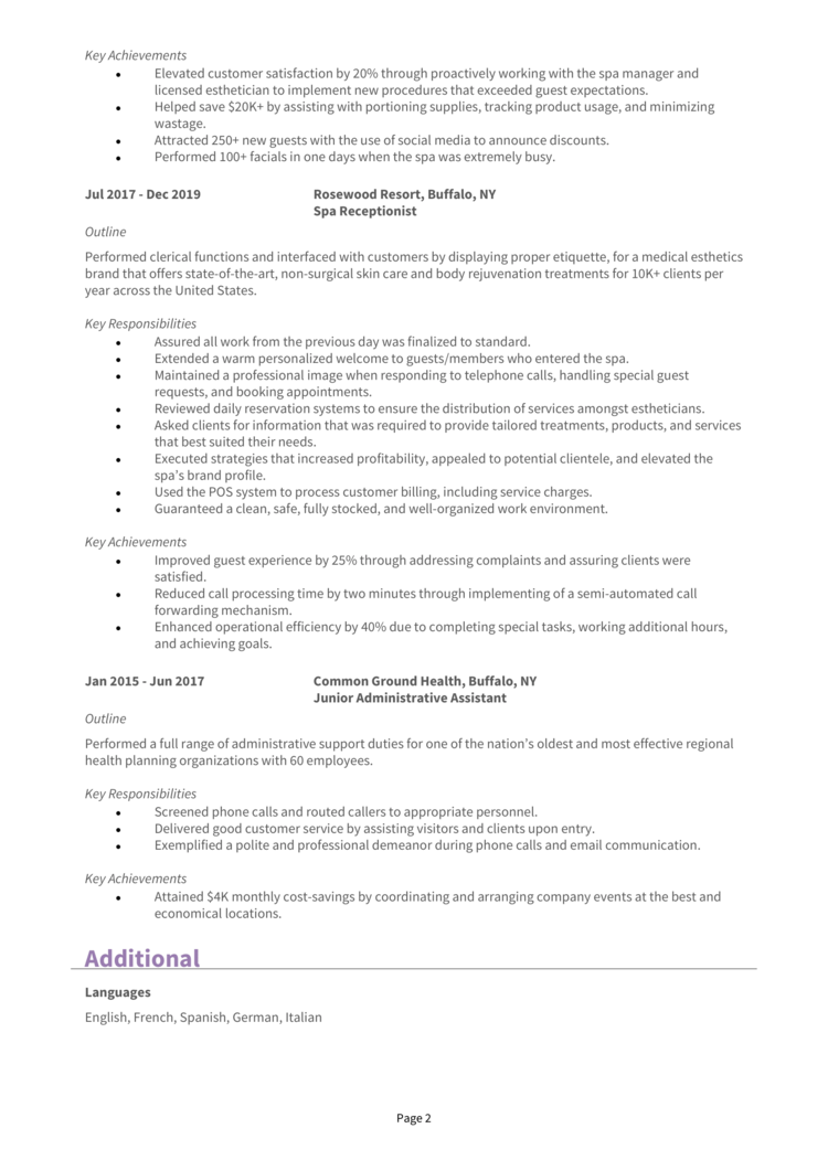 Student Esthetician resume example + guide [Get top jobs]