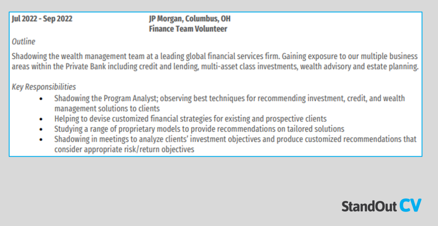 9 examples of shadowing on resumes - Finance Shadowing Resume Example 1536x793 