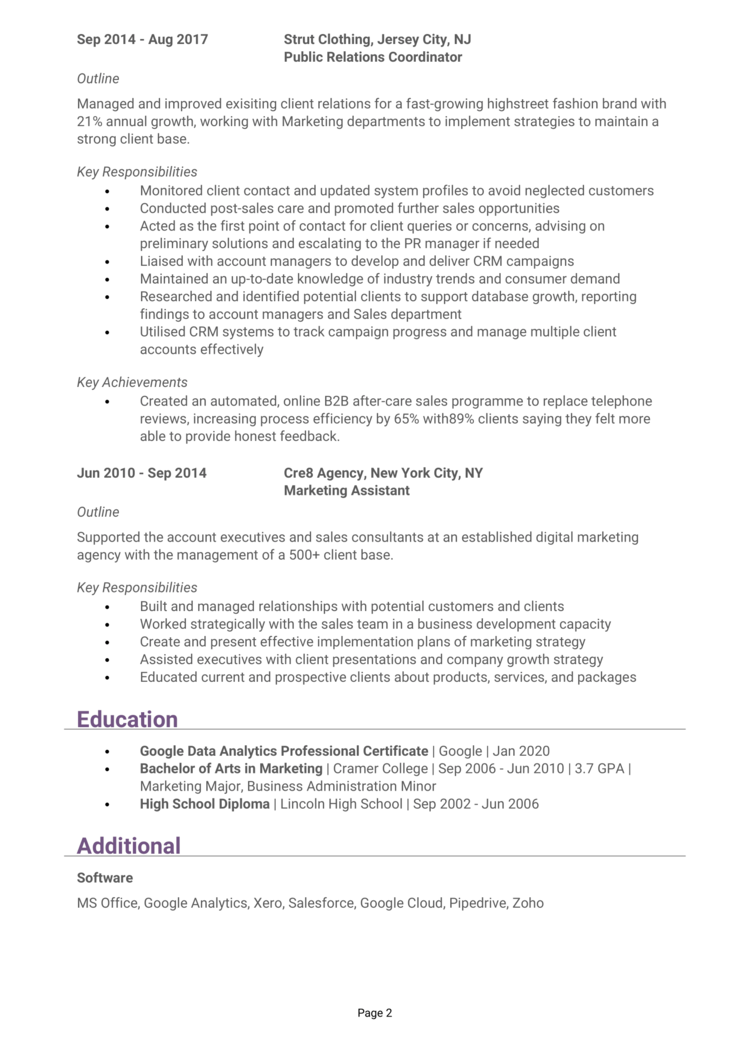 Account Coordinator Resume 2