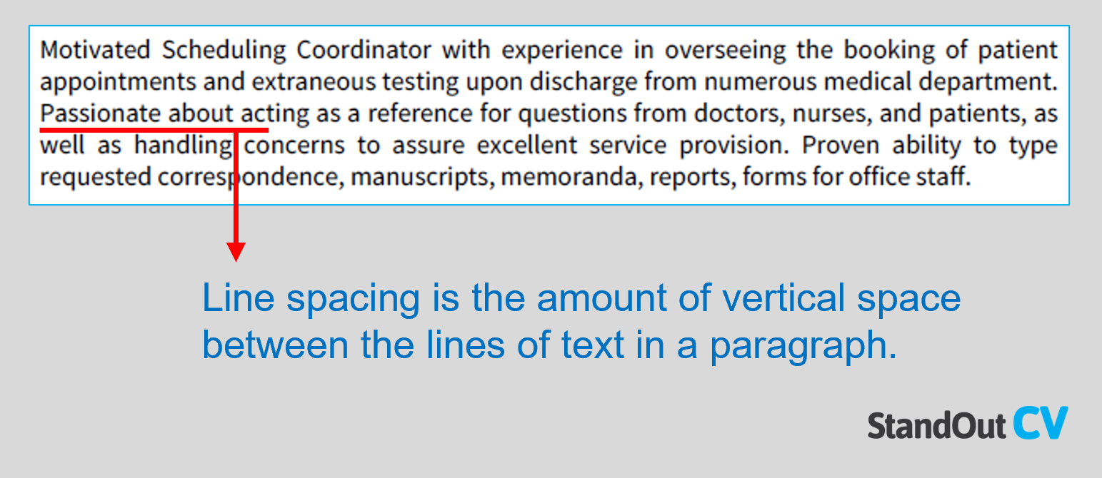 Line spacing resume