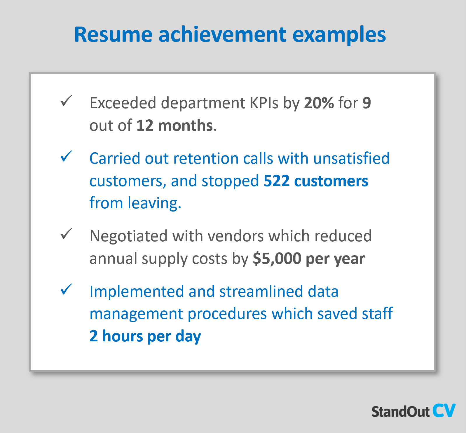 Resume achievements