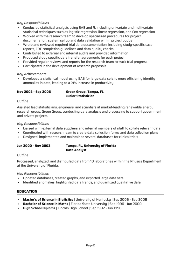 Statistician resume example & guide [Get hired]