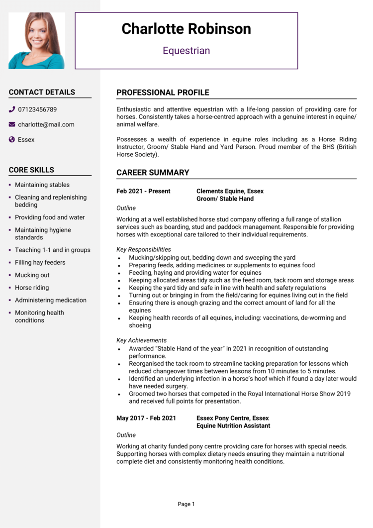 Equestrian CV 1