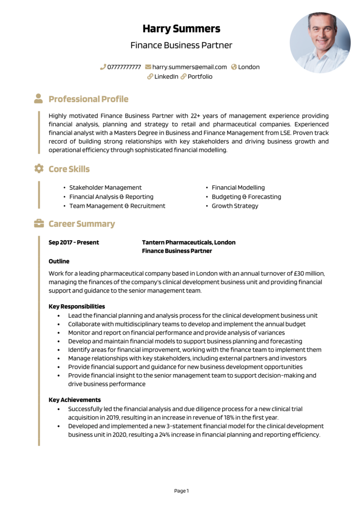 Finance Business Partner CV 1