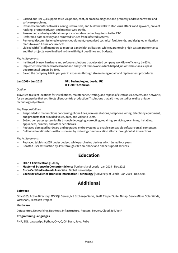 Helpdesk CV 2