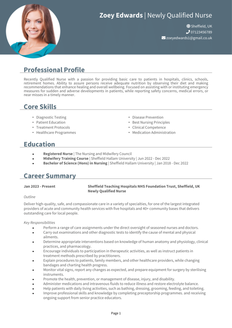 nursing personal statement newly qualified