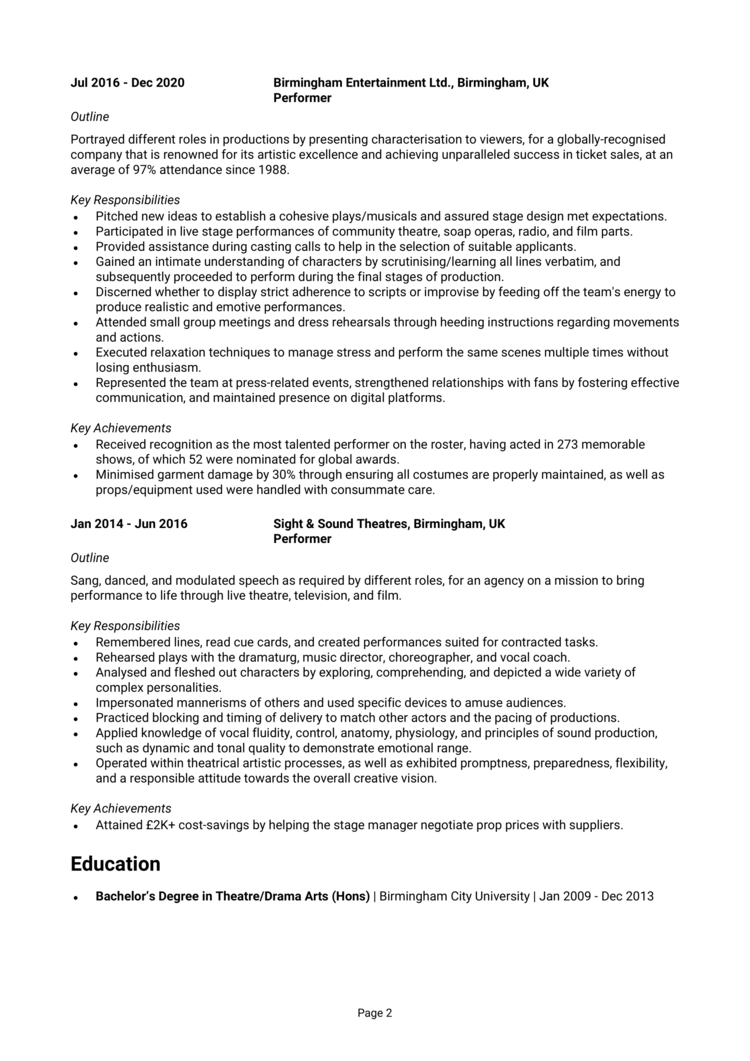 Performer CV 2