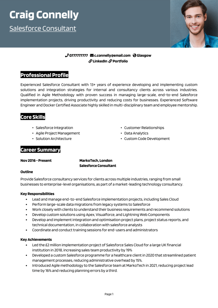 Salesforce Consultant CV 1