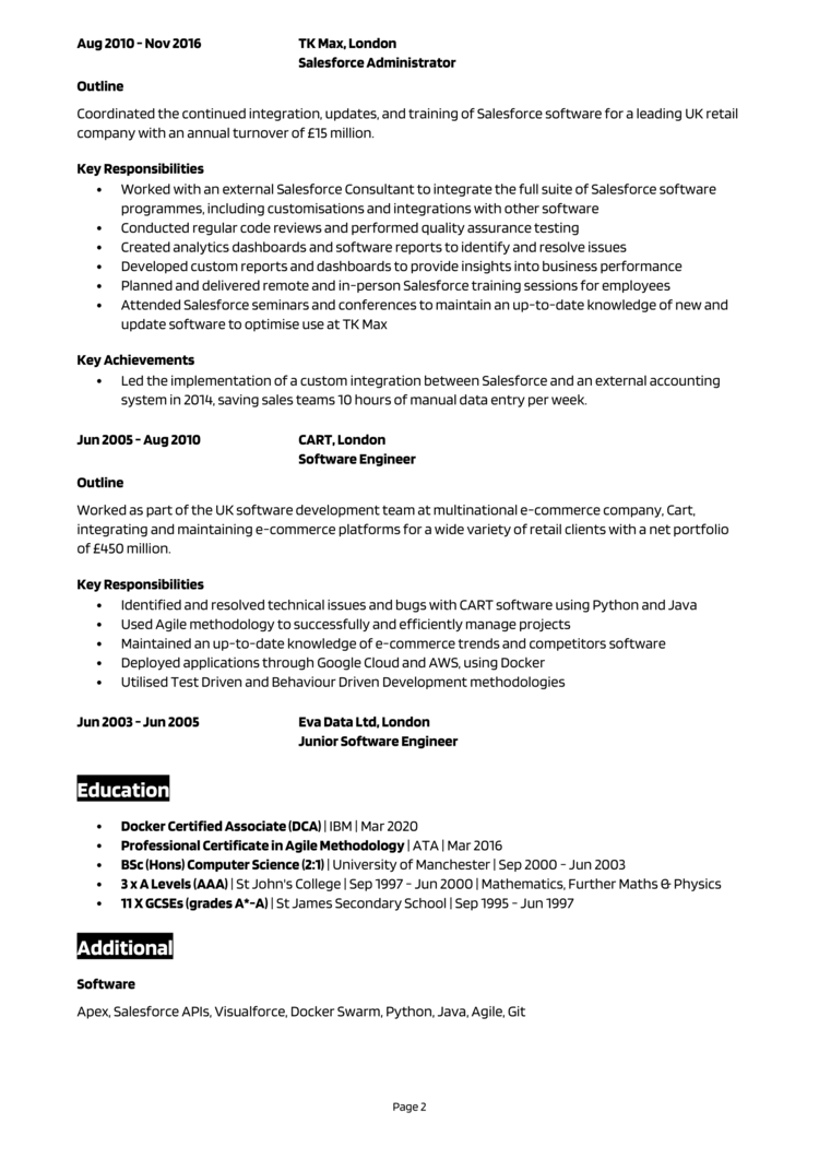 Salesforce Consultant CV 2