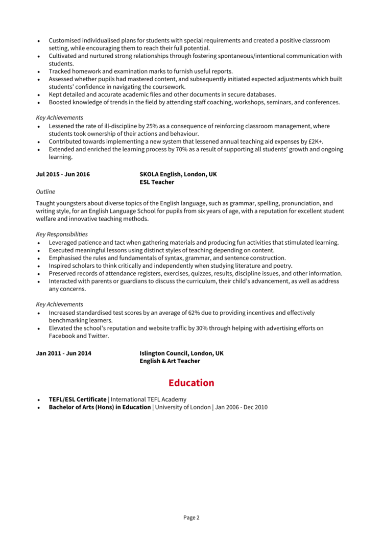 TEFL CV 2