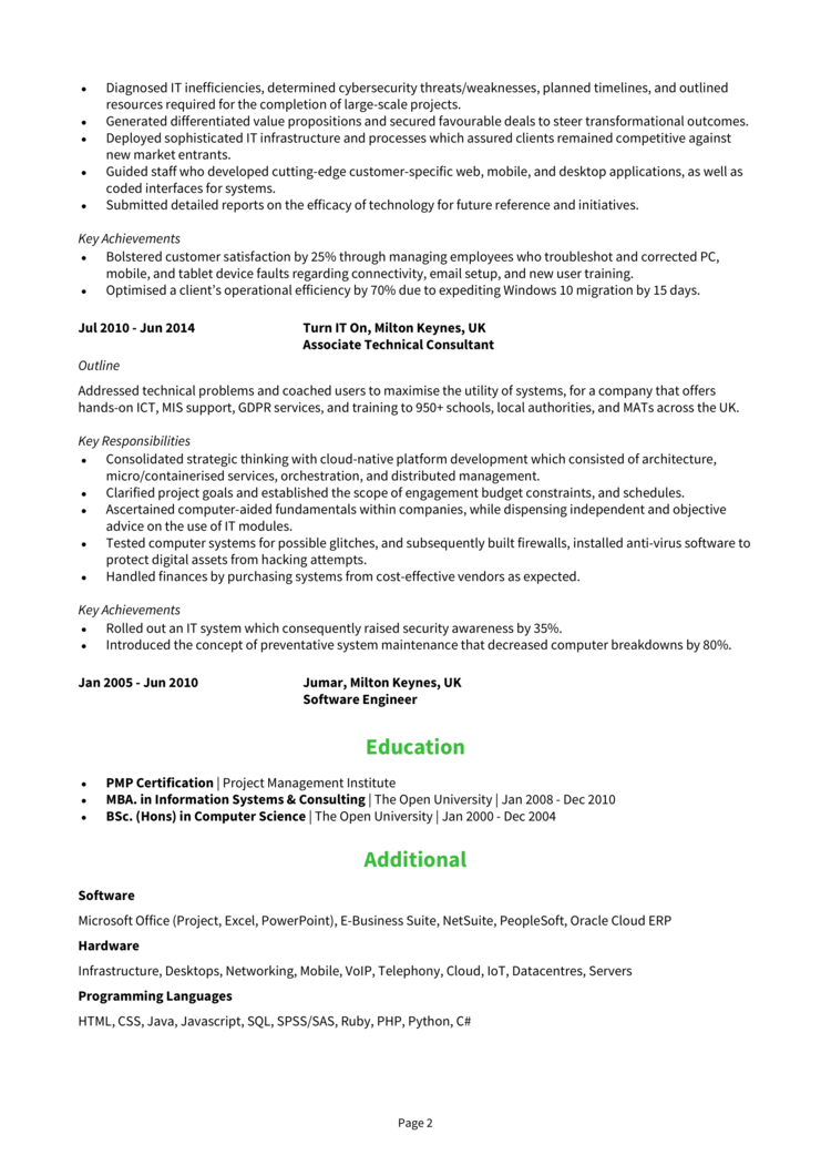 Accenture Consultant CV example + guide [Win interviews]