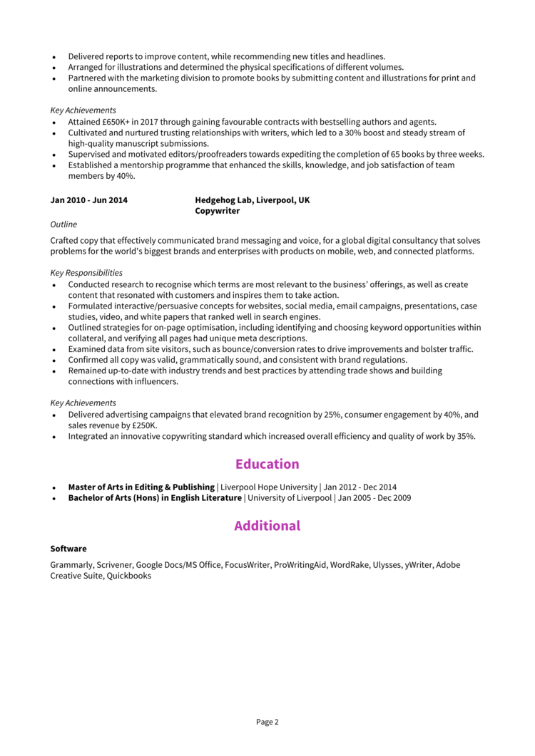 Book Editor CV 2