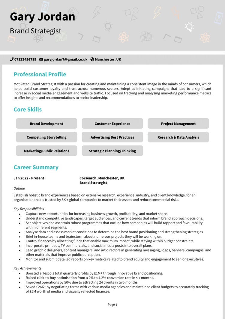 Brand Strategist CV 1